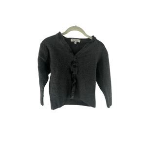 Turnbury Gray Merino Wool Button Down Cardigan Sweater Women's Size Large